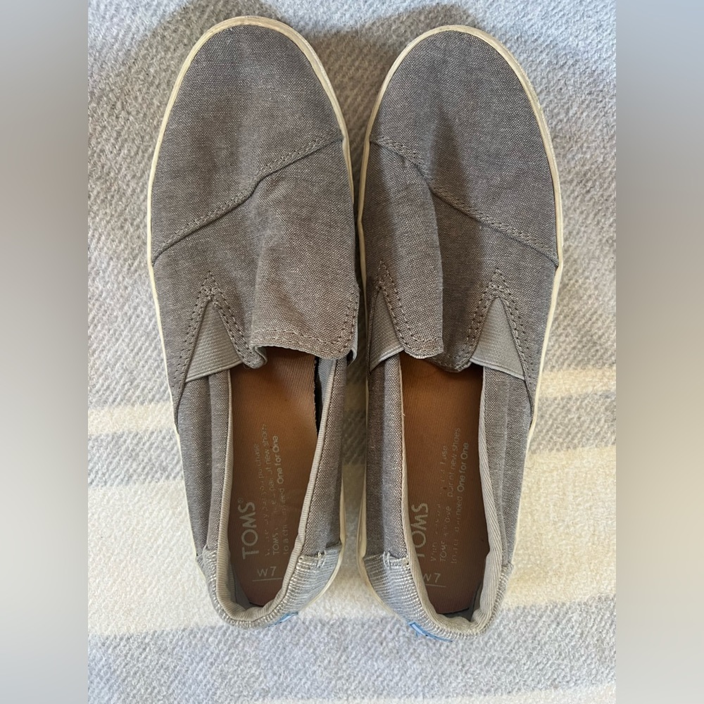 TOMS grey slip ons 7